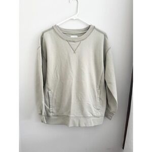 A&F Abercrombie Fitch Light Sage/Cream Textured Pocket Sweatshirt Women Medium